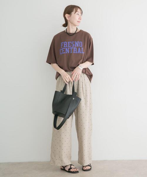 ITEMS URBANRESEARCH（アイテムズ アーバンリサーチ）の「ロゴビッグTシャツ（Tシャツ/カットソー・レディース・オフホワイト/グレー/ブラウン・FREE）」の12枚目の写真