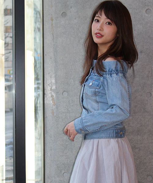 MICOAMERI（ミコアメリ）の「フリルデニムジャケット（デニムジャケット・レディース・インディゴブルー/ブルー・FREE）」の14枚目の写真