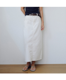 Denim H-line long skirt