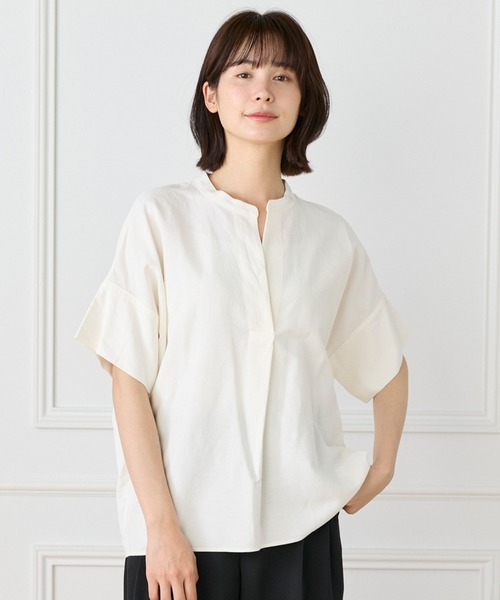 リネンオーバーサイズスキッパーシャツ「セットアップ対応」（シャツ