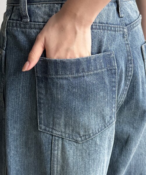 DouDou（ドゥドゥ）の「裾レース切替デニム（デニムパンツ・レディース・ブルー・36/38）」の8枚目の写真