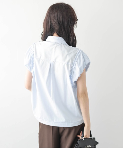 AMELY（エミリー）の「フリルピンタック裾ドロストブラウス（シャツ/ブラウス・レディース・ブルー/ブラック/ホワイト・フリー）」の20枚目の写真