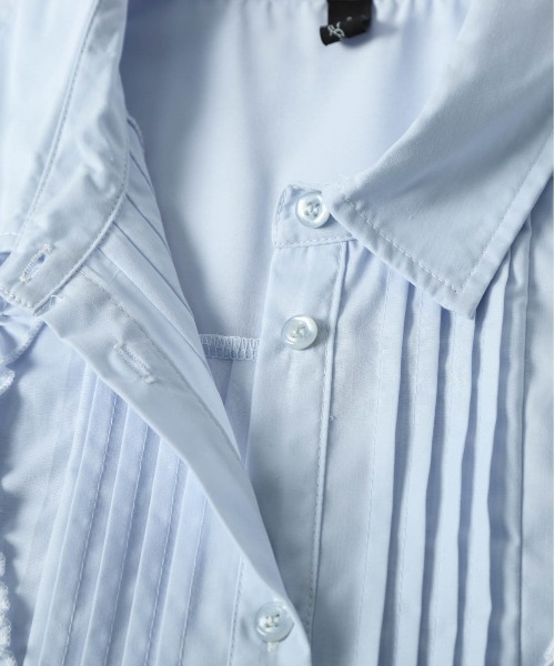 AMELY（エミリー）の「フリルピンタック裾ドロストブラウス（シャツ/ブラウス・レディース・ブルー/ブラック/ホワイト・フリー）」の12枚目の写真