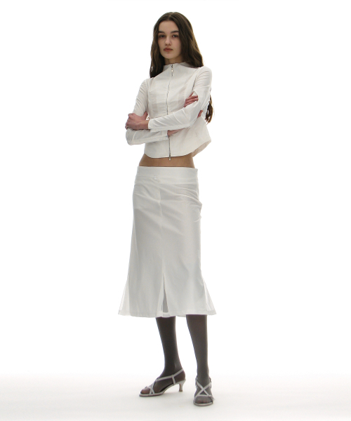 PARTIMENTO WOMEN（パルティメントウィメン）の「メッシュレイヤージップアップジャケット_ホワイト（その他アウター・レディース・ホワイト・MEDIUM/SMALL）」の5枚目の写真