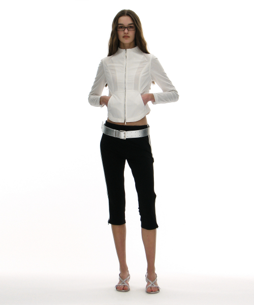 PARTIMENTO WOMEN（パルティメントウィメン）の「メッシュレイヤージップアップジャケット_ホワイト（その他アウター・レディース・ホワイト・MEDIUM/SMALL）」の8枚目の写真