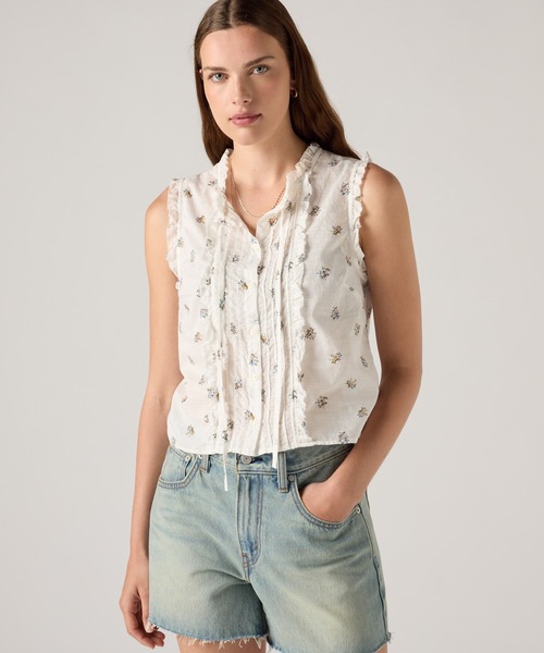 Levi's(リーバイス)の「Levi's/リーバイス シェルビー スリム スリーブレスブラウス(シャツ/ブラウス・レディース・ホワイト・XS/M/S)」の1枚目の写真