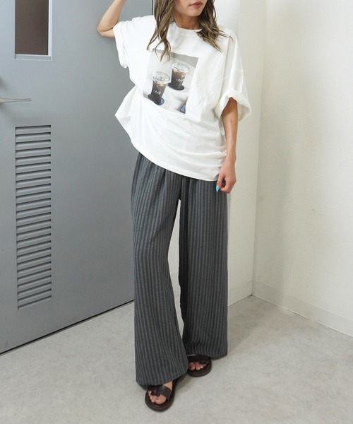 gossara(ゴサラ)の「【ラフなのに絵になる。フォトプリントTシャツ】ピグメント加工プリントT(Tシャツ/カットソー・レディース・ホワイト/ブルー/ベージュ・FREE)」の9枚目の写真