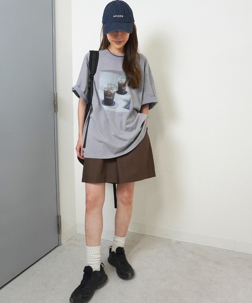 gossara(ゴサラ)の「【ラフなのに絵になる。フォトプリントTシャツ】ピグメント加工プリントT(Tシャツ/カットソー・レディース・ホワイト/ブルー/ベージュ・FREE)」の14枚目の写真