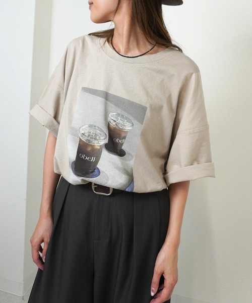 gossara(ゴサラ)の「【ラフなのに絵になる。フォトプリントTシャツ】ピグメント加工プリントT(Tシャツ/カットソー・レディース・ホワイト/ブルー/ベージュ・FREE)」の16枚目の写真