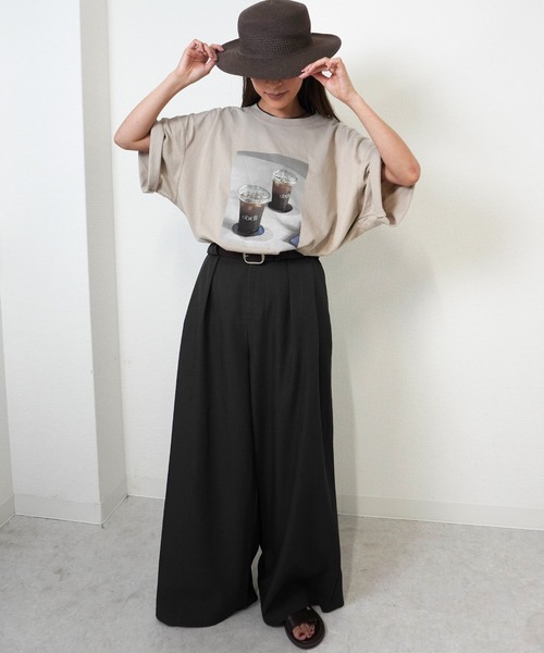 gossara(ゴサラ)の「【ラフなのに絵になる。フォトプリントTシャツ】ピグメント加工プリントT(Tシャツ/カットソー・レディース・ホワイト/ブルー/ベージュ・FREE)」の18枚目の写真