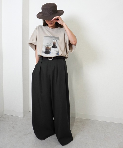 gossara(ゴサラ)の「【ラフなのに絵になる。フォトプリントTシャツ】ピグメント加工プリントT(Tシャツ/カットソー・レディース・ホワイト/ブルー/ベージュ・FREE)」の19枚目の写真