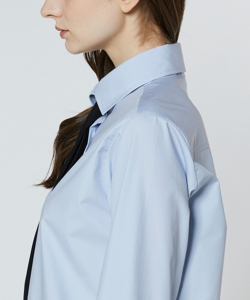 DOUBLE STANDARD CLOTHING(ダブルスタンダードクロージング)の「スクールライクタイシャツ(シャツ/ブラウス・レディース・オフホワイト/サックスブルー・36/38)」の8枚目の写真
