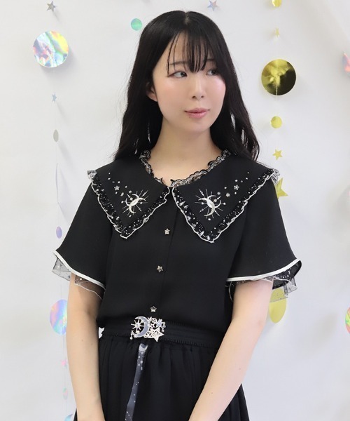axes femme（アクシーズファム）の「ルミナスムーン刺繍ブラウス（シャツ/ブラウス・レディース・ブラック/ホワイト/サックスブルー・FREE）」の22枚目の写真