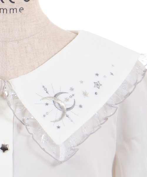 axes femme（アクシーズファム）の「ルミナスムーン刺繍ブラウス（シャツ/ブラウス・レディース・ブラック/ホワイト/サックスブルー・FREE）」の17枚目の写真