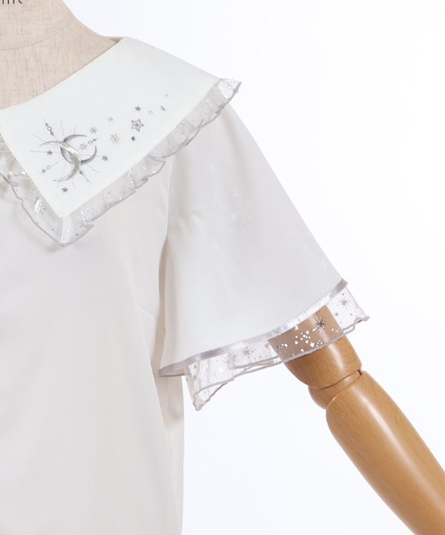 axes femme（アクシーズファム）の「ルミナスムーン刺繍ブラウス（シャツ/ブラウス・レディース・ブラック/ホワイト/サックスブルー・FREE）」の18枚目の写真