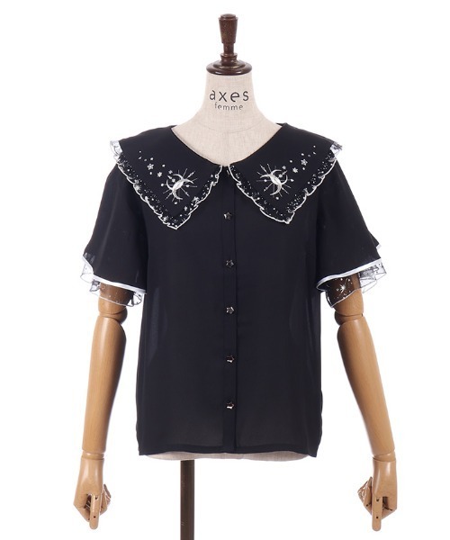 axes femme（アクシーズファム）の「ルミナスムーン刺繍ブラウス（シャツ/ブラウス・レディース・ブラック/ホワイト/サックスブルー・FREE）」の19枚目の写真