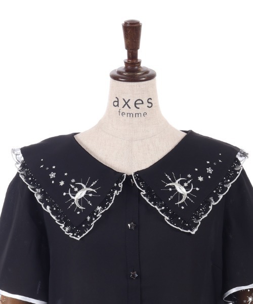 axes femme（アクシーズファム）の「ルミナスムーン刺繍ブラウス（シャツ/ブラウス・レディース・ブラック/ホワイト/サックスブルー・FREE）」の10枚目の写真