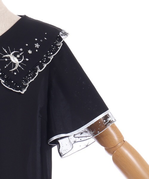 axes femme（アクシーズファム）の「ルミナスムーン刺繍ブラウス（シャツ/ブラウス・レディース・ブラック/ホワイト/サックスブルー・FREE）」の14枚目の写真