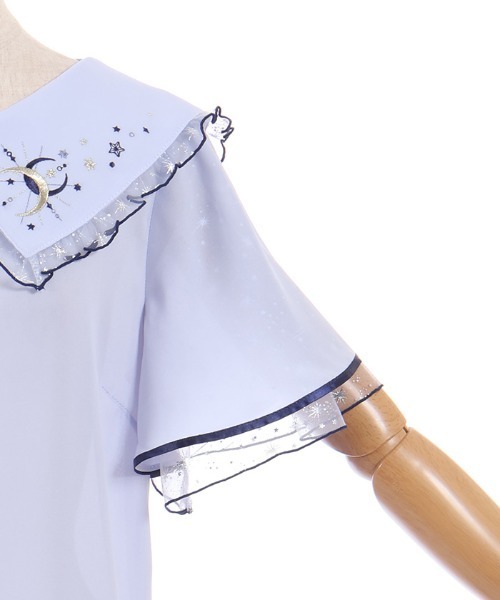 axes femme（アクシーズファム）の「ルミナスムーン刺繍ブラウス（シャツ/ブラウス・レディース・ブラック/ホワイト/サックスブルー・FREE）」の9枚目の写真