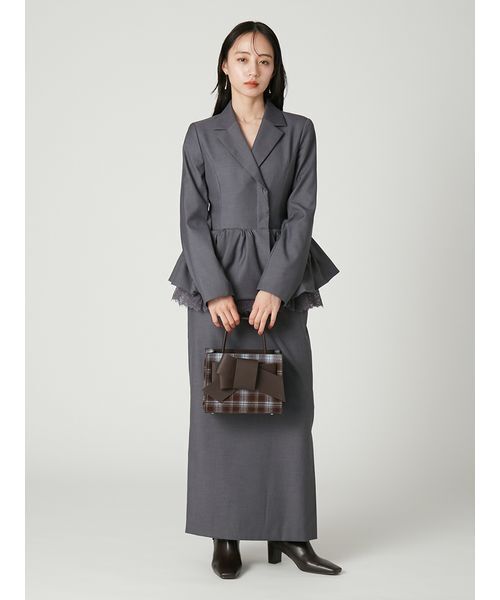 FRAY I.D（フレイアイディー）の「【ルエル】チェックリボンミドルバッグ（ハンドバッグ・レディース・ダークブラウン/ライトブルー・F）」の16枚目の写真
