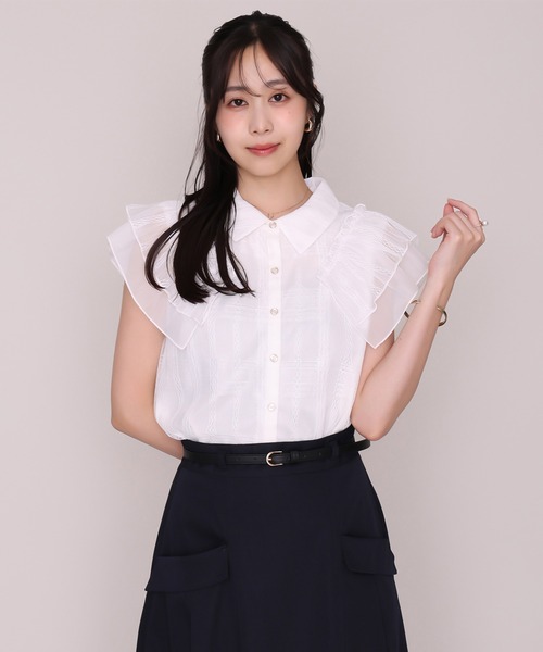MISCH MASCH(ミッシュマッシュ)の「2026秋冬新作 チェックシアーレース襟付きブラウス(シャツ/ブラウス・レディース・ホワイト/ブラック/レッド・フリ-)」の19枚目の写真