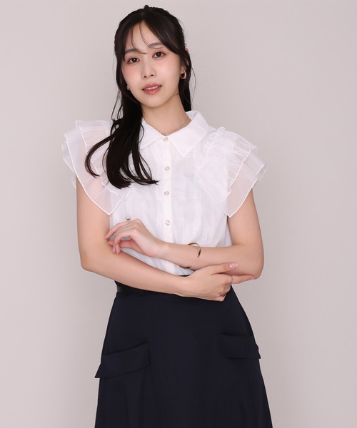MISCH MASCH(ミッシュマッシュ)の「2026秋冬新作 チェックシアーレース襟付きブラウス(シャツ/ブラウス・レディース・ホワイト/ブラック/レッド・フリ-)」の20枚目の写真