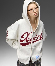 X-girl x Champion REVERSE WEAVE(R) PATCHED LOGO ZIP UP HOODIE