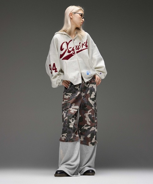 Champion(チャンピオン)の「X-girl x Champion REVERSE WEAVE(R) PATCHED LOGO ZIP UP HOODIE(パーカー・レディース・オートミール/ブラウン・M/S)」の6枚目の写真