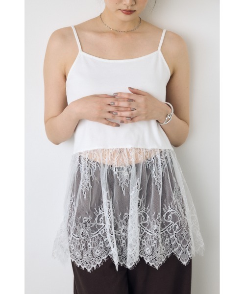 AZUL by moussy(アズールバイマウジー)の「インナーレースキャミソール(キャミソール・レディース・ブラック/オフホワイト/ホワイト系その他/ブラック系その他・FREE)」の5枚目の写真