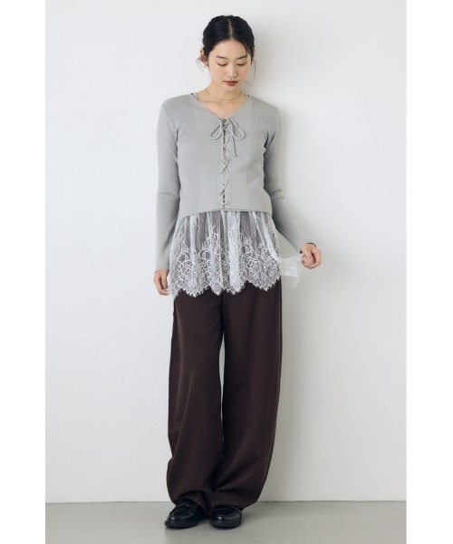 AZUL by moussy(アズールバイマウジー)の「インナーレースキャミソール(キャミソール・レディース・ブラック/オフホワイト/ホワイト系その他/ブラック系その他・FREE)」の13枚目の写真