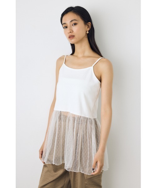 AZUL by moussy(アズールバイマウジー)の「インナーレースキャミソール(キャミソール・レディース・ブラック/オフホワイト/ホワイト系その他/ブラック系その他・FREE)」の14枚目の写真