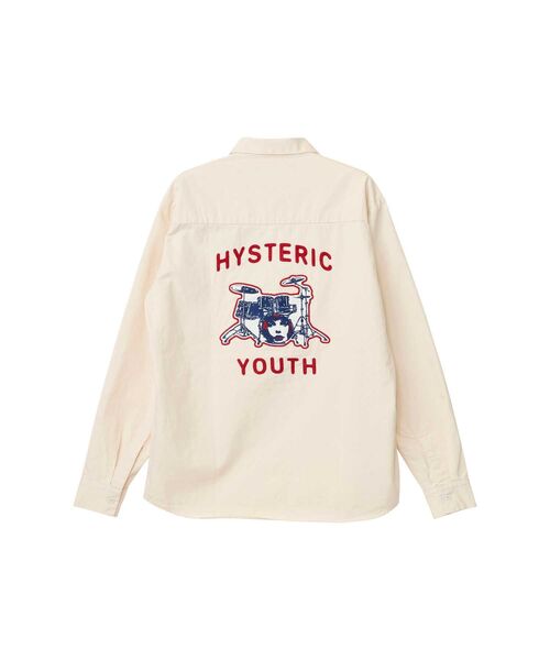 HYSTERIC GLAMOUR(ヒステリックグラマー)の「DRUM KIT刺繍 エンジニアシャツ(シャツ/ブラウス・メンズ・グレー/ホワイト/ブラック・SMALL/X-LARGE/LARGE/MEDIUM)」の1枚目の写真