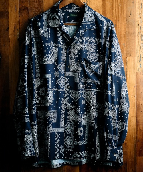ADAM ET ROPE'(アダムエロペ)の「BANDANA PATTERN L/S SHIRT(シャツ/ブラウス・メンズ・レンガ/ネイビー・S/L/M)」の1枚目の写真