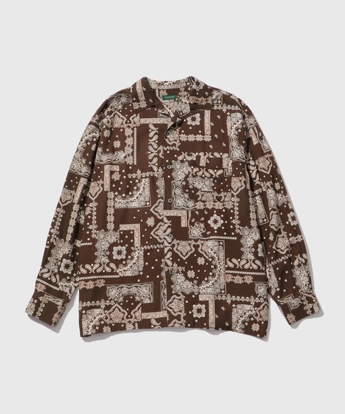 ADAM ET ROPE'(アダムエロペ)の「BANDANA PATTERN L/S SHIRT(シャツ/ブラウス・メンズ・レンガ/ネイビー・S/L/M)」の2枚目の写真