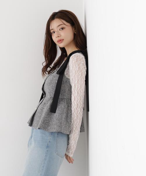PROPORTION BODY DRESSING（プロポーションボディドレッシング）の「リボンペプラムジレ / 1216255900（ベスト・レディース・ブラウン系その他/ブラック系その他・MEDIUM/SMALL）」の21枚目の写真