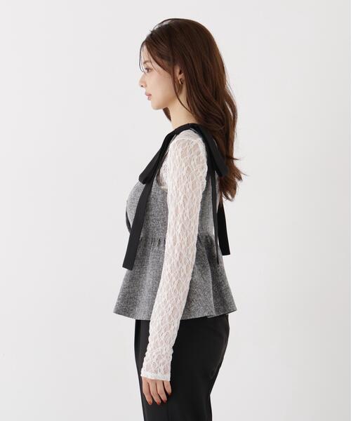 PROPORTION BODY DRESSING（プロポーションボディドレッシング）の「リボンペプラムジレ / 1216255900（ベスト・レディース・ブラウン系その他/ブラック系その他・MEDIUM/SMALL）」の13枚目の写真