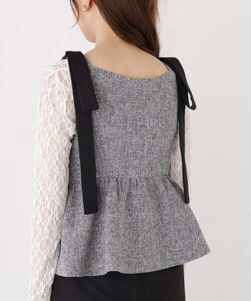 PROPORTION BODY DRESSING（プロポーションボディドレッシング）の「リボンペプラムジレ / 1216255900（ベスト・レディース・ブラウン系その他/ブラック系その他・MEDIUM/SMALL）」の17枚目の写真