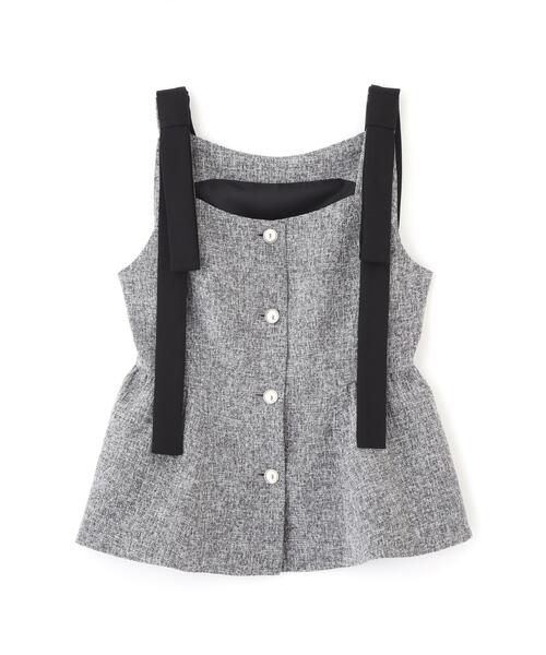 PROPORTION BODY DRESSING（プロポーションボディドレッシング）の「リボンペプラムジレ / 1216255900（ベスト・レディース・ブラウン系その他/ブラック系その他・MEDIUM/SMALL）」の18枚目の写真