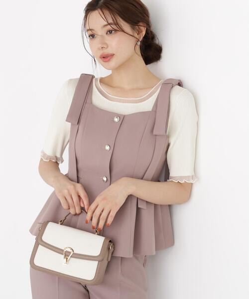 PROPORTION BODY DRESSING（プロポーションボディドレッシング）の「リボンペプラムジレ / 1216255900（ベスト・レディース・ブラウン系その他/ブラック系その他・MEDIUM/SMALL）」の8枚目の写真