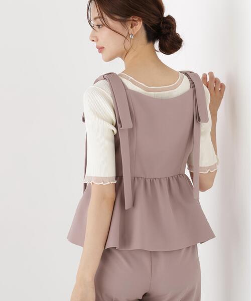 PROPORTION BODY DRESSING（プロポーションボディドレッシング）の「リボンペプラムジレ / 1216255900（ベスト・レディース・ブラウン系その他/ブラック系その他・MEDIUM/SMALL）」の9枚目の写真