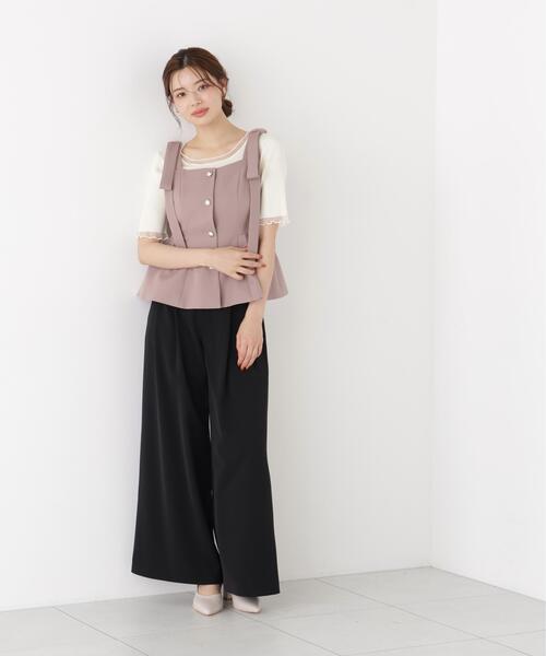PROPORTION BODY DRESSING（プロポーションボディドレッシング）の「リボンペプラムジレ / 1216255900（ベスト・レディース・ブラウン系その他/ブラック系その他・MEDIUM/SMALL）」の3枚目の写真
