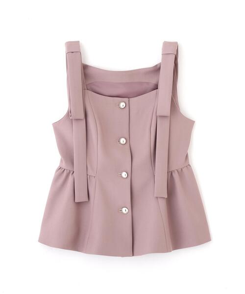 PROPORTION BODY DRESSING（プロポーションボディドレッシング）の「リボンペプラムジレ / 1216255900（ベスト・レディース・ブラウン系その他/ブラック系その他・MEDIUM/SMALL）」の5枚目の写真