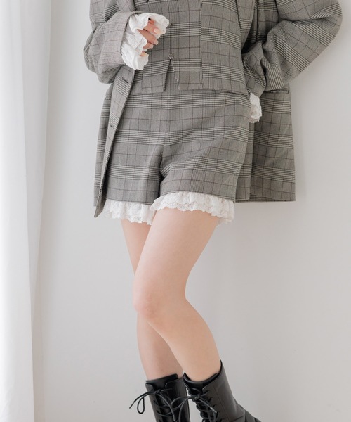 Heather(ヘザー)の「アソートレーストリムショートパンツ 1051901(その他パンツ・レディース・ダークグレー/グレー系その他/ブラウン系その他・S/M)」の3枚目の写真