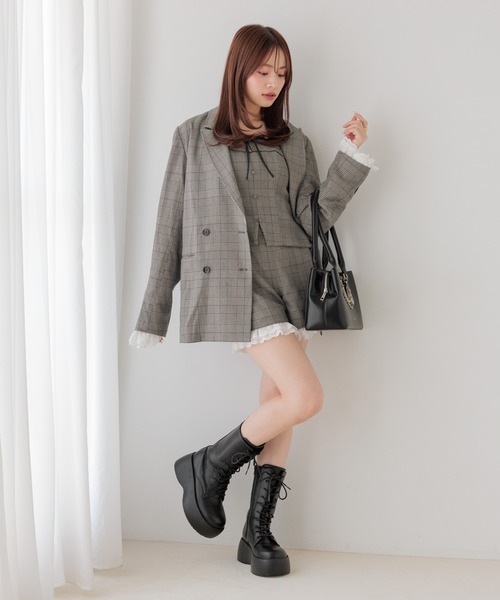 Heather(ヘザー)の「アソートレーストリムショートパンツ 1051901(その他パンツ・レディース・ダークグレー/グレー系その他/ブラウン系その他・S/M)」の4枚目の写真