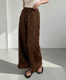 刺繍シアーワイドパンツ
