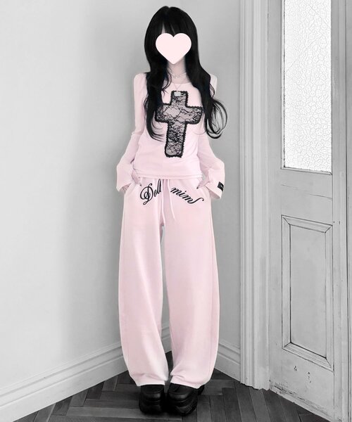 OLIVE des OLIVE(オリーブデオリーブ)の「【インフルエンサー企画】miko logo sweat pants(スウェットパンツ・レディース・ブラック/ピンク・FREE)」の11枚目の写真