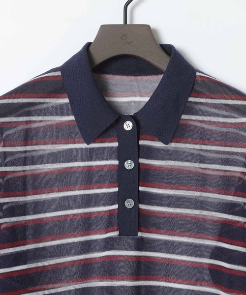eL(エル)の「【eL】14G Sheer Border Polo/1070153(ポロシャツ・レディース・グレー系その他/ネイビー系・FREE)」の16枚目の写真