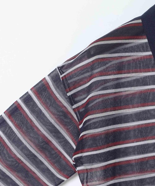 eL(エル)の「【eL】14G Sheer Border Polo/1070153(ポロシャツ・レディース・グレー系その他/ネイビー系・FREE)」の17枚目の写真
