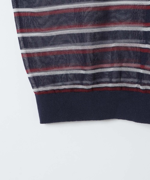 eL(エル)の「【eL】14G Sheer Border Polo/1070153(ポロシャツ・レディース・グレー系その他/ネイビー系・FREE)」の19枚目の写真