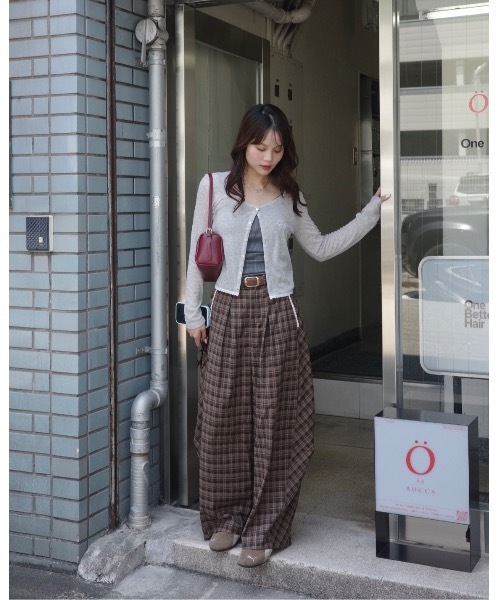 JUMELLE（ジュメロ）の「リラックスチェックパンツ（その他パンツ・レディース・ブラック/ブラウン・SMALL/MEDIUM）」の6枚目の写真